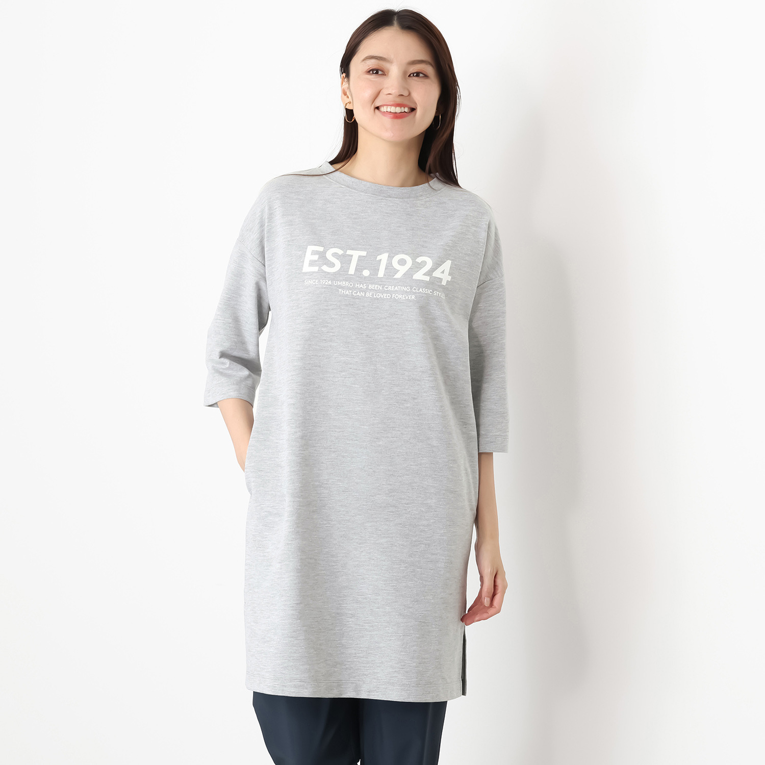 アンブロ コットンブレンド ミニ裏毛チュニック