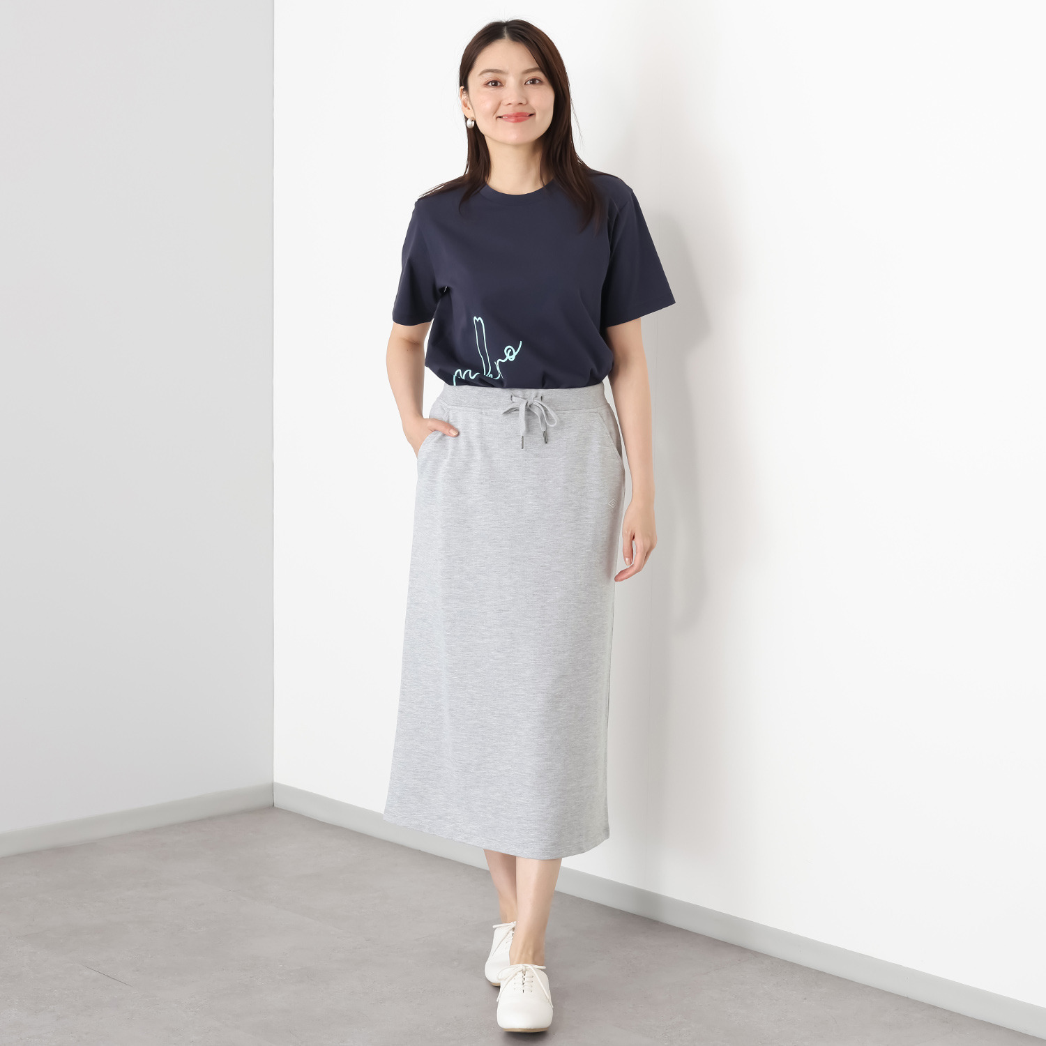 アンブロ コットンブレンド イージーウエスト ジャージースカート