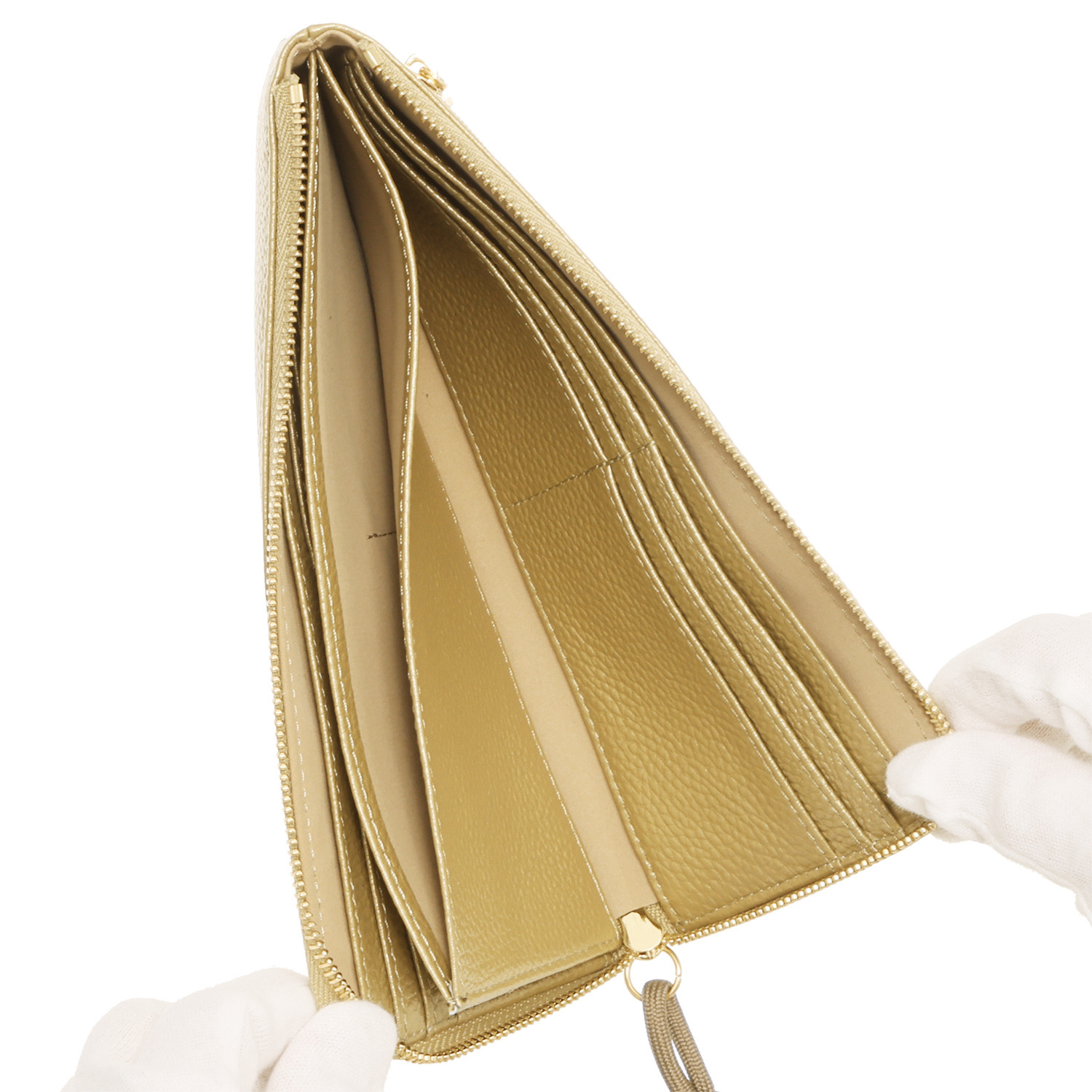 パドマ スリムなのに大容量 牛革 Ｌ字ファスナー長財布