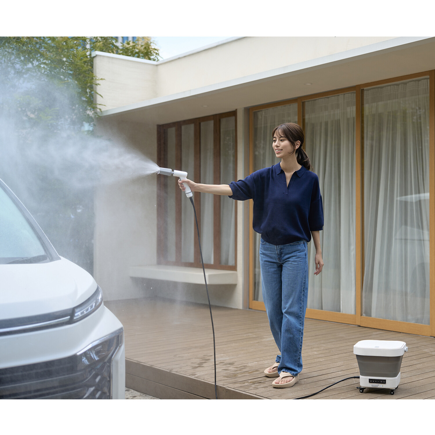 優しいミスト洗浄モードも 搭載！ コードレス高圧洗浄機 ミラブル アクアブラスト 特別セット