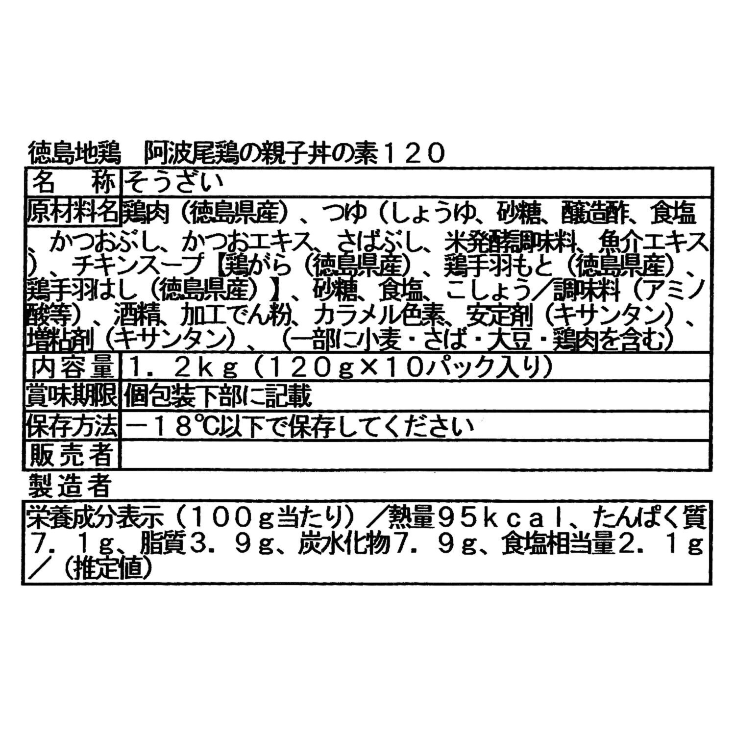 徳島地鶏の旨み “阿波尾鶏”の親子丼の素