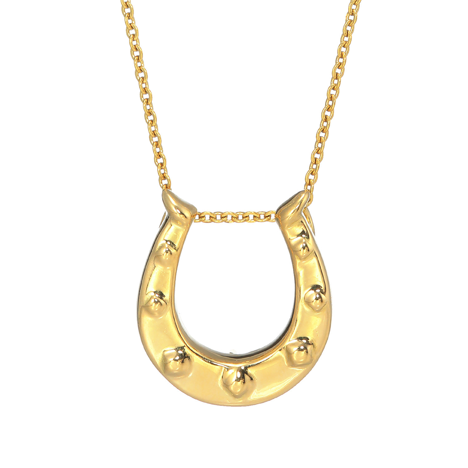 エムイー・ブリランテ １８Ｋ馬蹄モティーフ＆ ステンレスチェーン ２ウェイペンダント
