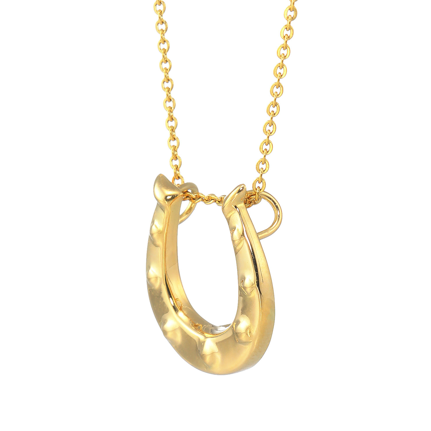 エムイー・ブリランテ １８Ｋ馬蹄モティーフ＆ ステンレスチェーン ２ウェイペンダント