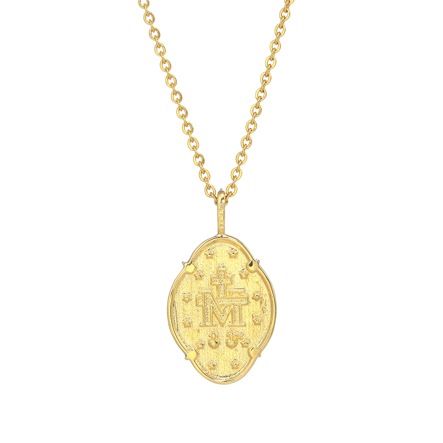 エムイー・ブリランテ １８Ｋ ダイヤモンド マリアモティーフ＆ ステンレスチェーン リバーシブルペンダント