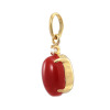 香瑚 １８Ｋ 高知県産血赤珊瑚＆ ダイヤモンド オーバルデザイン ペンダントトップ