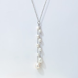 ペレフェリーク シルバー 淡水パール ツインフリンジデザイン ネックレス
