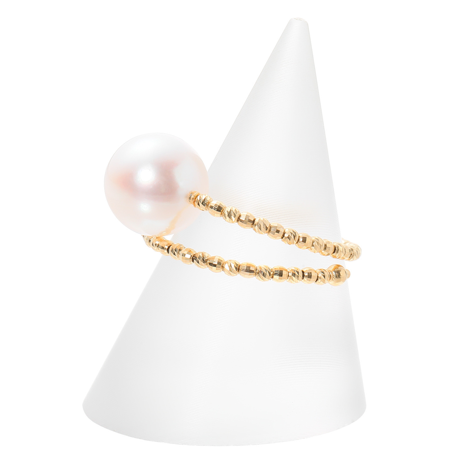 ジュペレ １８Ｋ 国産アコヤパール 大玉９ｍｍＵＰ フレキシブルリング