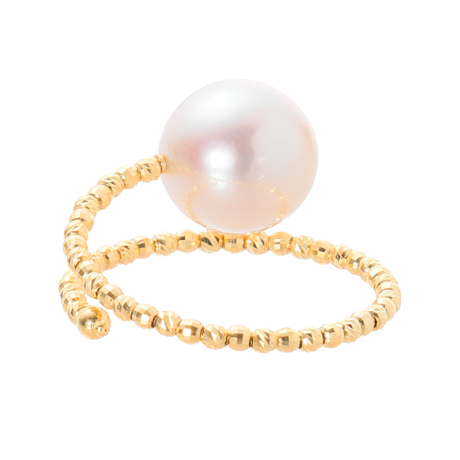 ジュペレ １８Ｋ 国産アコヤパール 大玉９ｍｍＵＰ フレキシブルリング