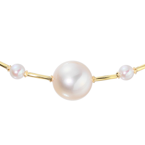 ジュペレ １８Ｋ 国産アコヤパール 大玉９ｍｍＵＰ＆ ベビーサイズミックス フレキシブルバングル