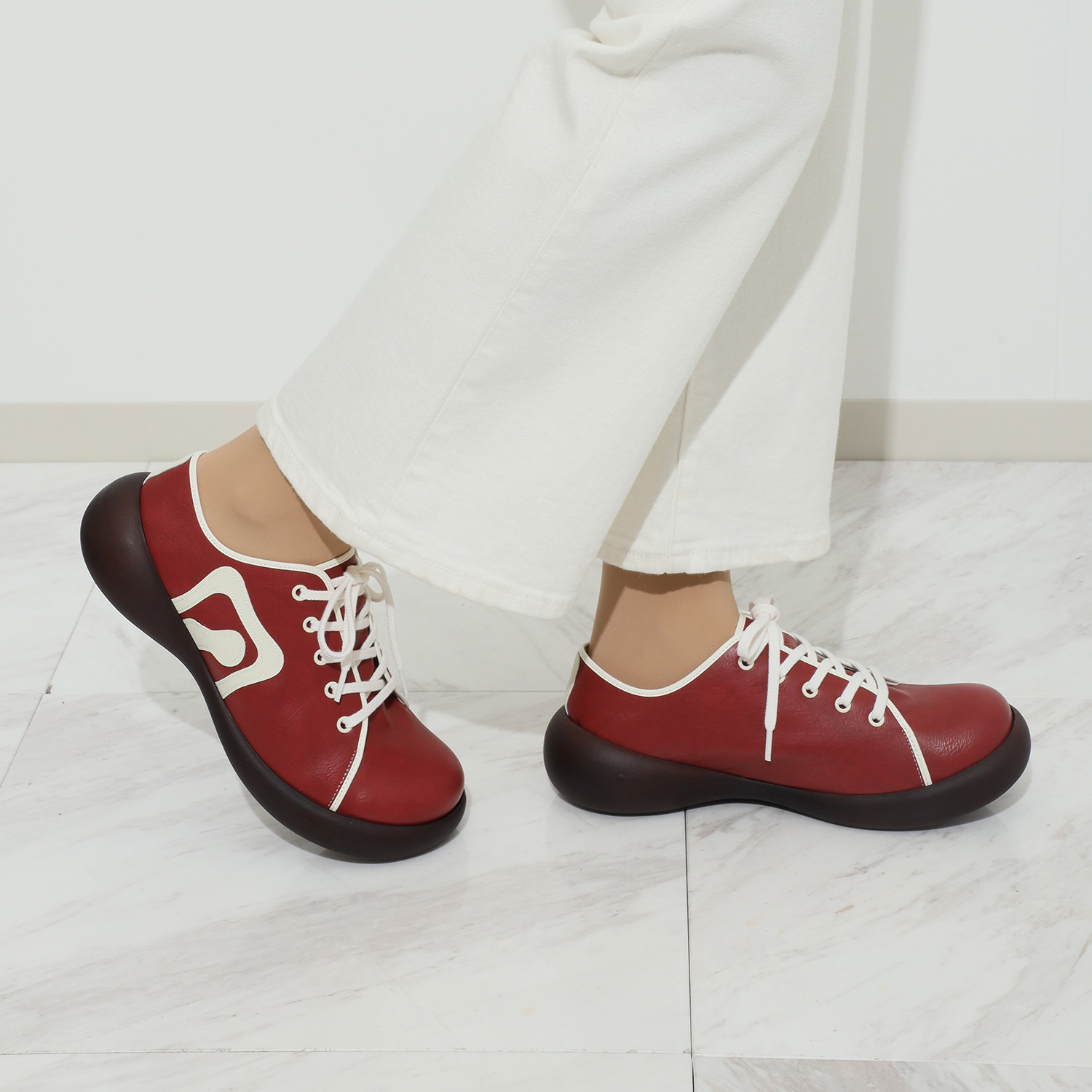 リゲッタ 日本製 アーチサポート グミインソール レースアップ ロゴスニーカー