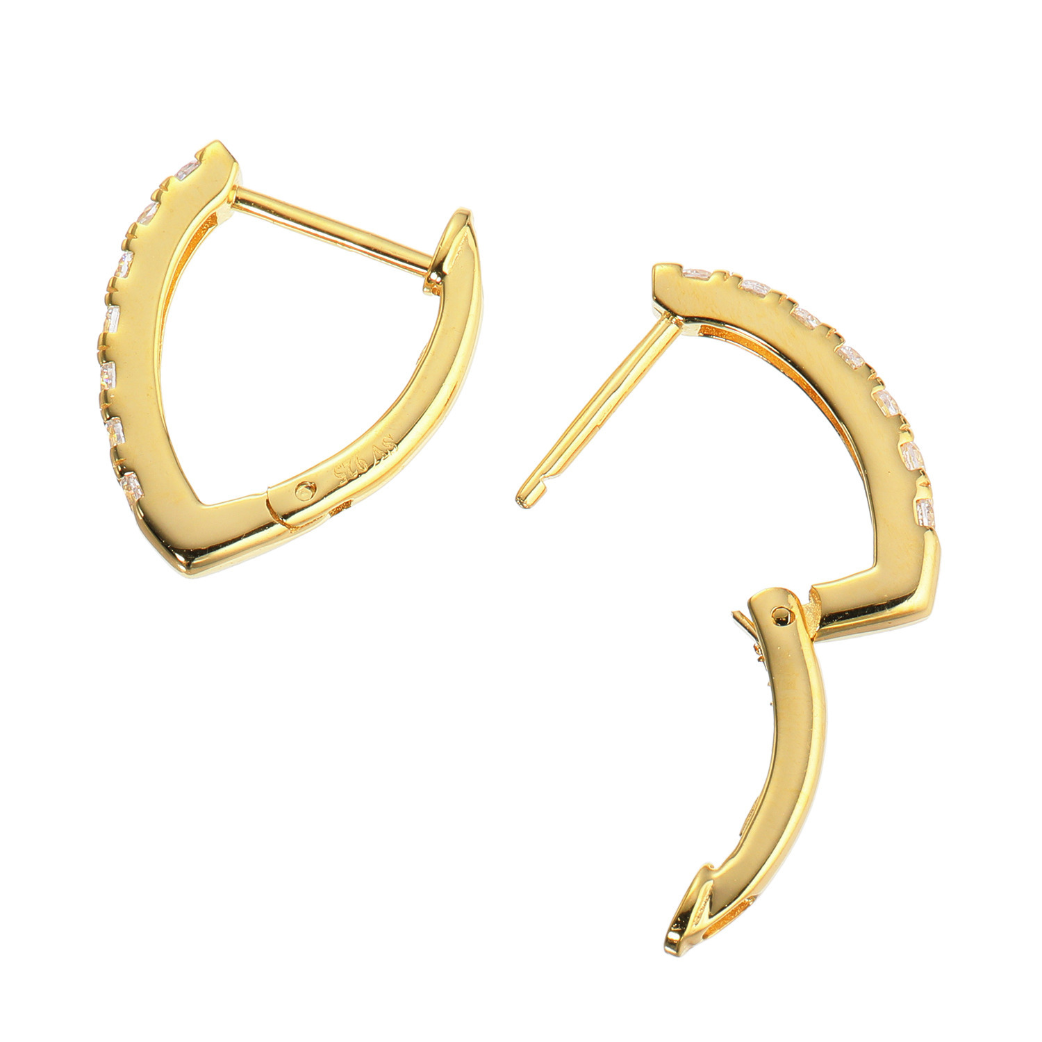 ファシーノアルジェント シルバー ＣＺ Ｖライン 中折れフープピアス