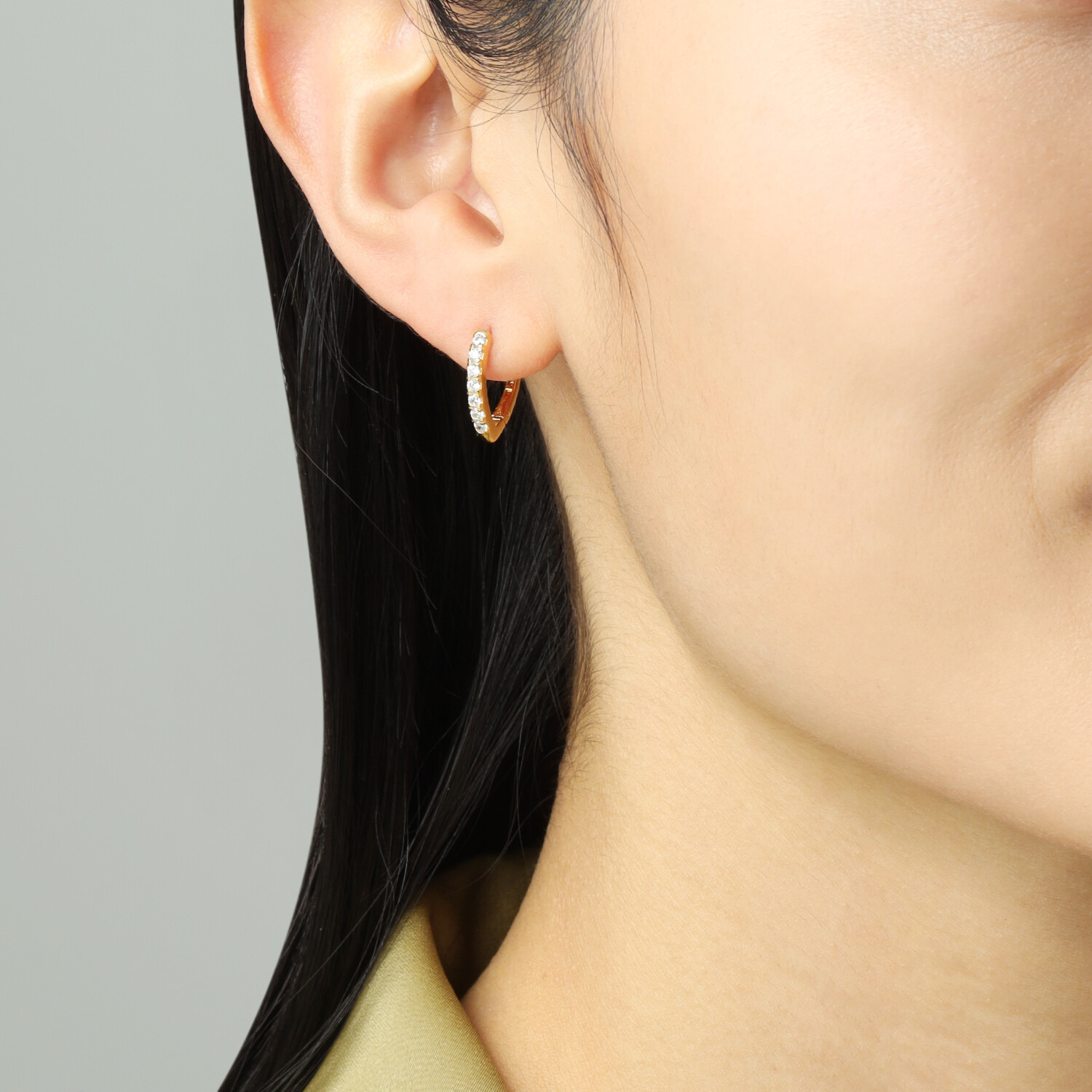 ファシーノアルジェント シルバー ＣＺ Ｖライン 中折れフープピアス