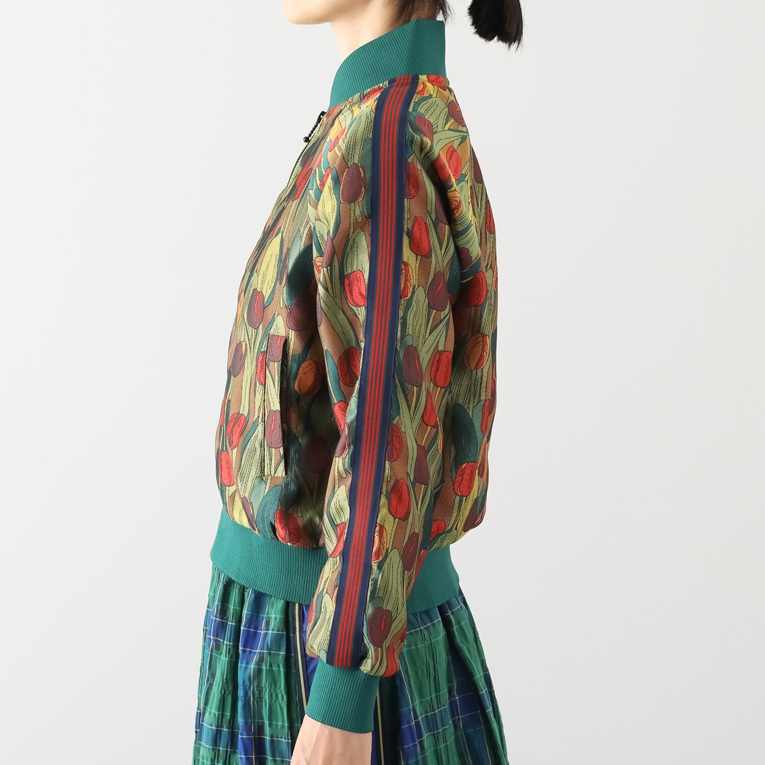 キョウコ　ヒガ チューリップ柄 ジャガードブルゾン