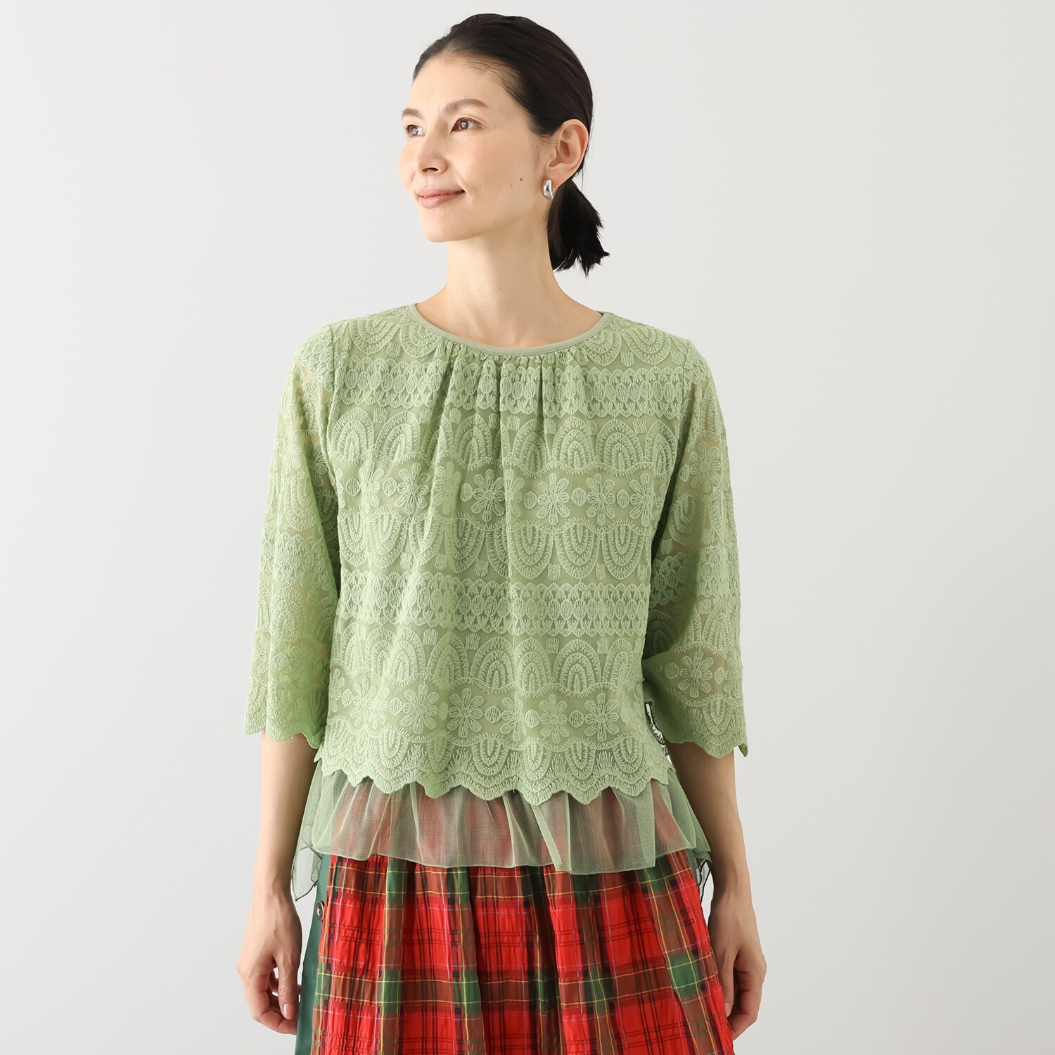 キョウコ　ヒガ チュールレース プルオーバー