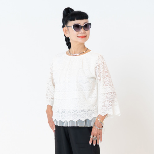 キョウコ　ヒガ チュールレース プルオーバー