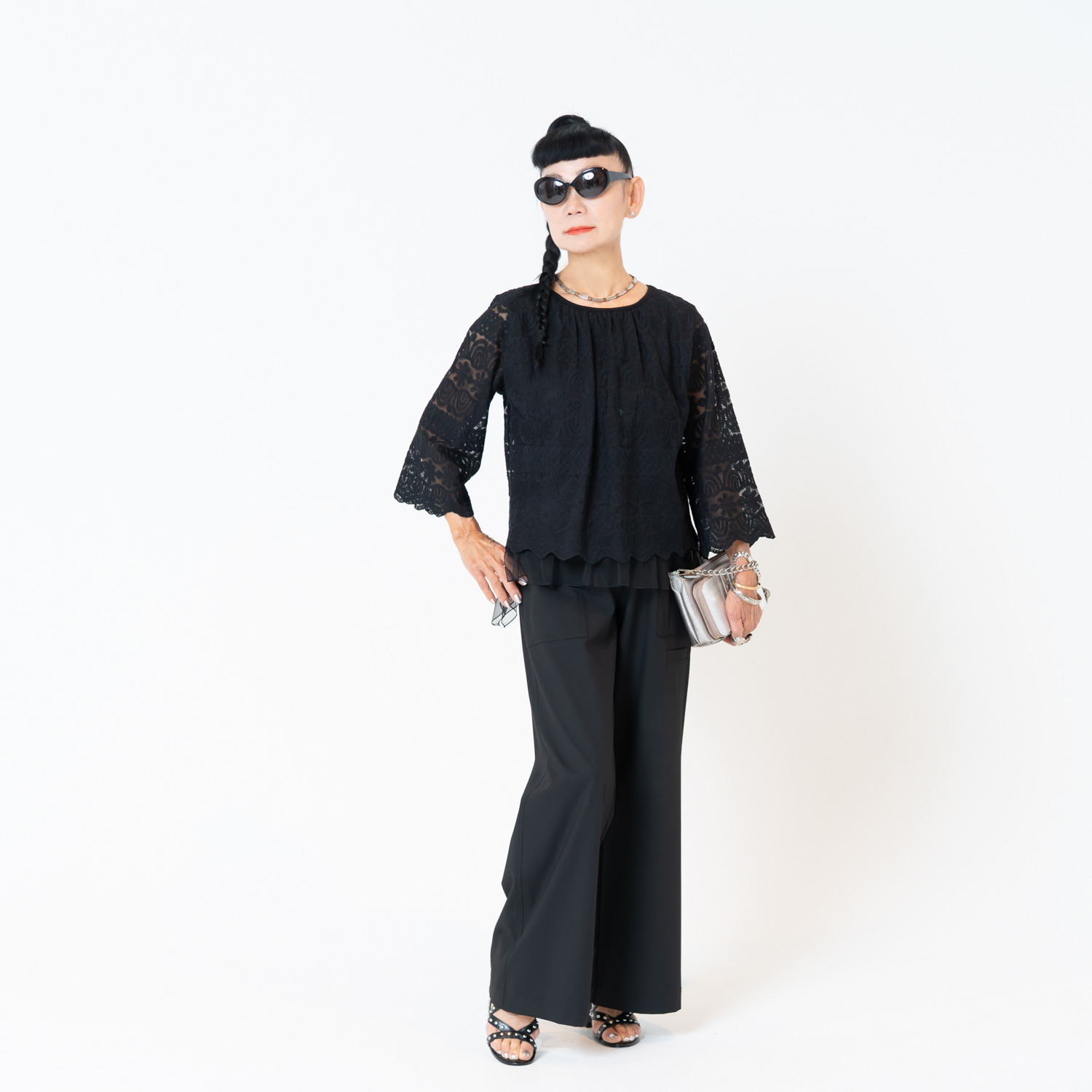 キョウコ　ヒガ チュールレース プルオーバー