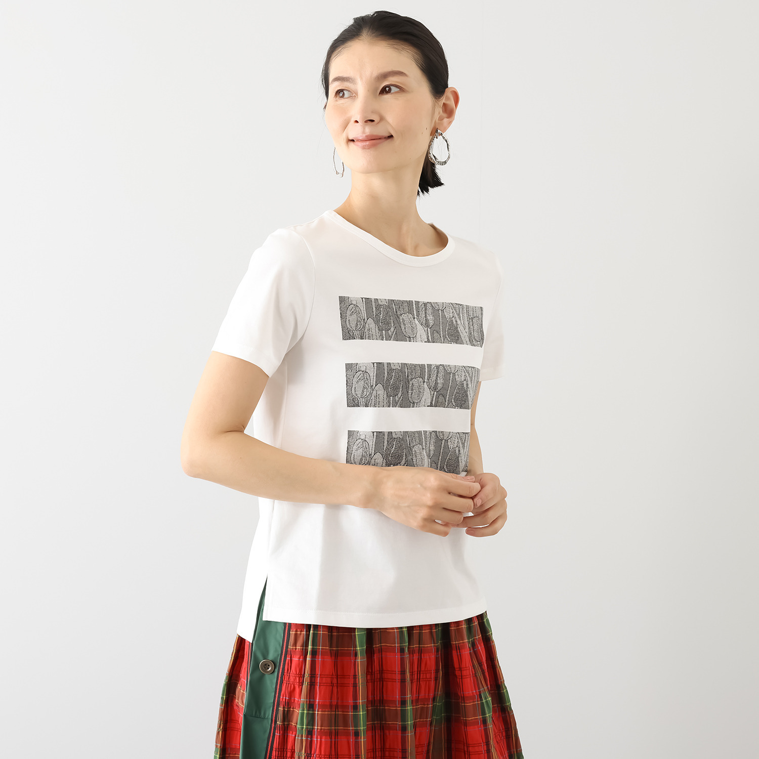 キョウコ　ヒガ 接触冷感 チューリッププリント Ｔシャツ