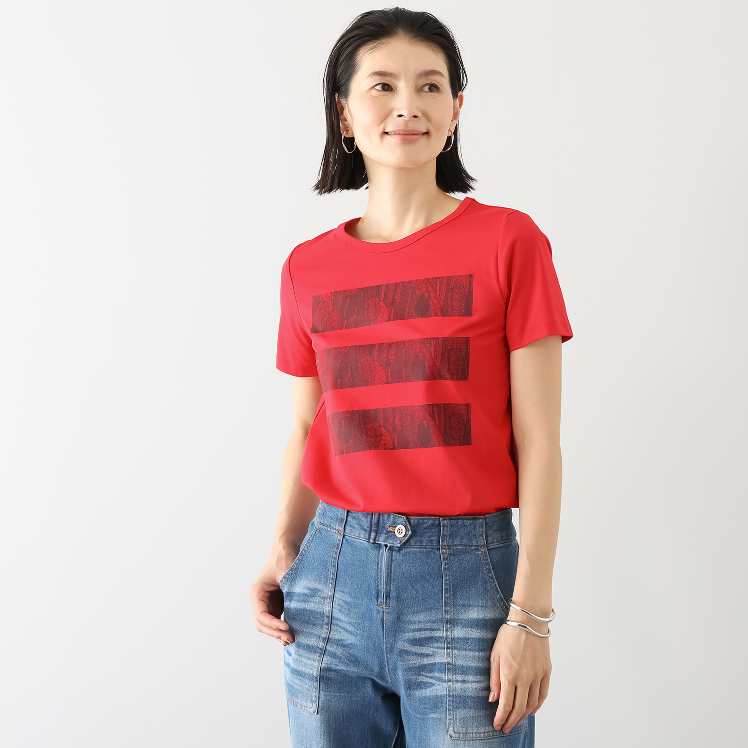 キョウコ　ヒガ 接触冷感 チューリッププリント Ｔシャツ