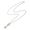 シャビージェンティール シルバー ロッククリスタルクォーツ ロングペンダント