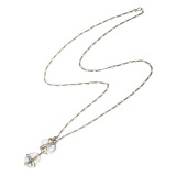 シャビージェンティール シルバー ロッククリスタルクォーツ ロングペンダント