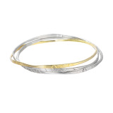 シャビージェンティール ３連デザイン ミックスメタル バングル