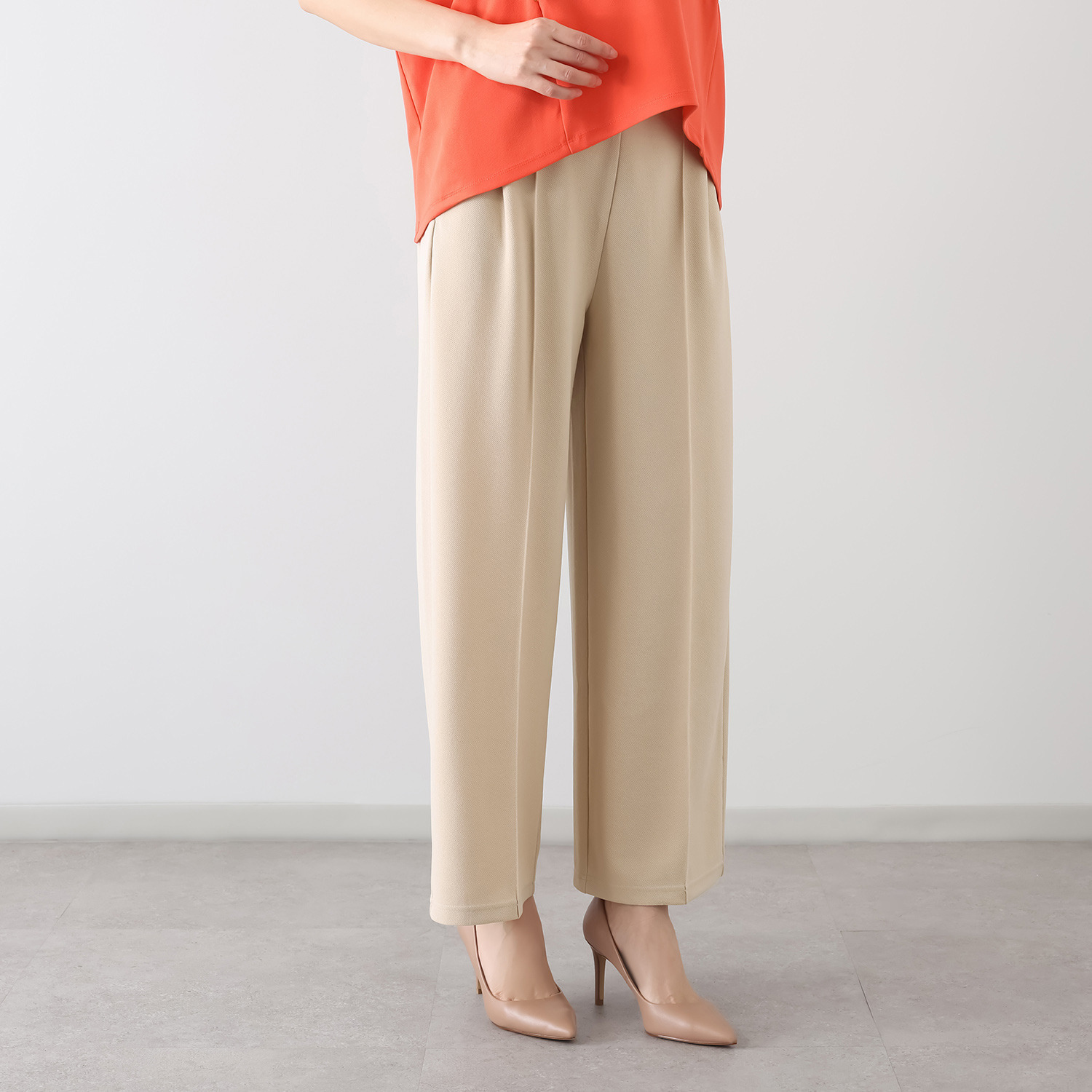 ラフレス コンフォート ワイドパンツ ＜無地＞