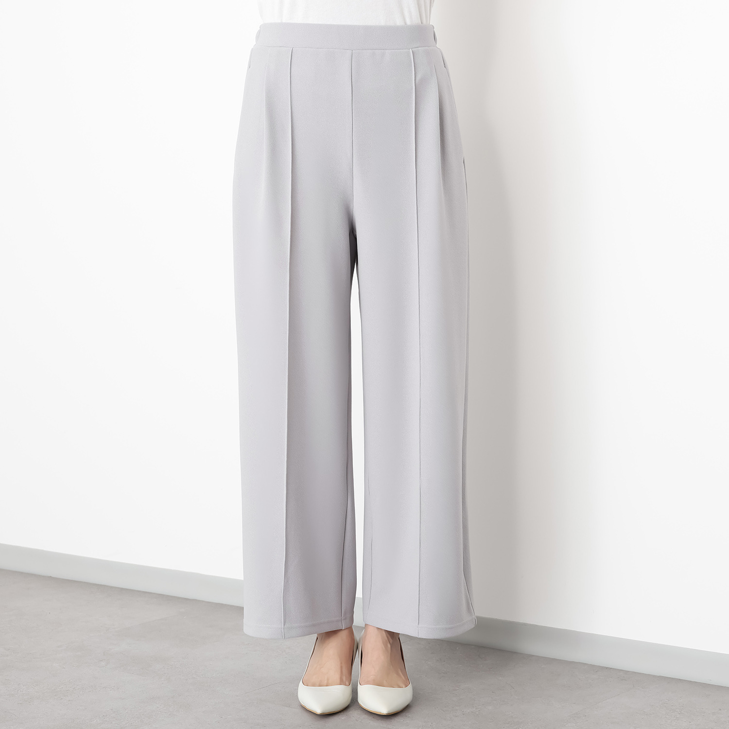 ラフレス コンフォート ワイドパンツ ＜無地＞