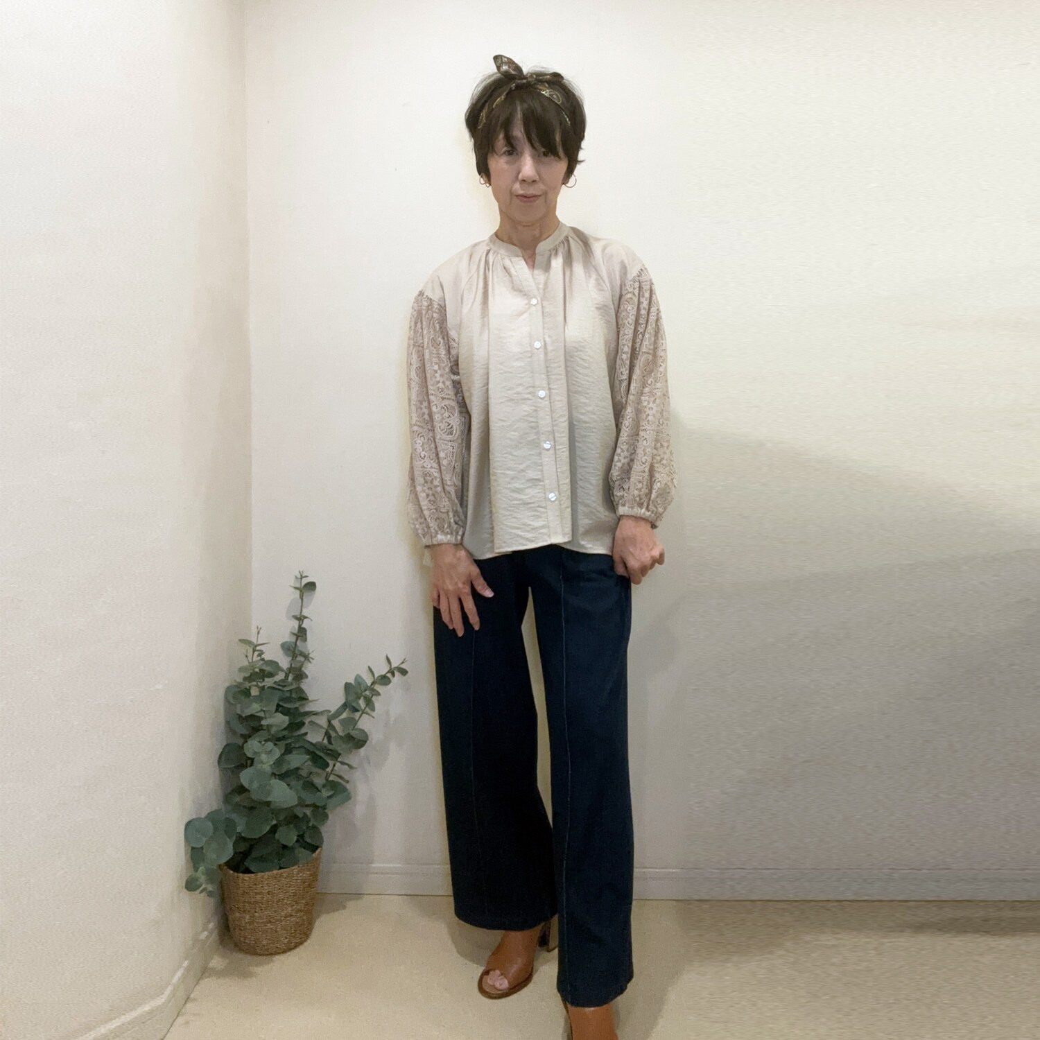 ラフレス コンフォート ワイドパンツ ＜デニム調＞