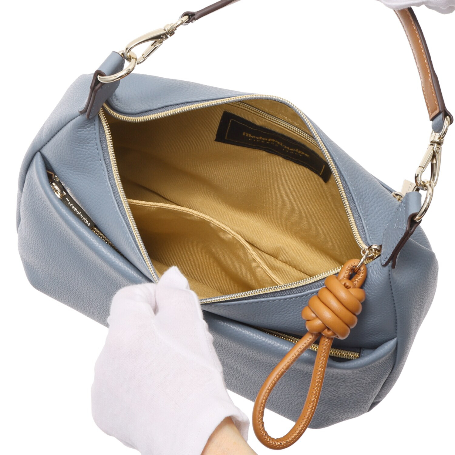 モーダプリンチペ はっ水 牛革シュリンク レガーレデザイン ２ウェイショルダーバッグ