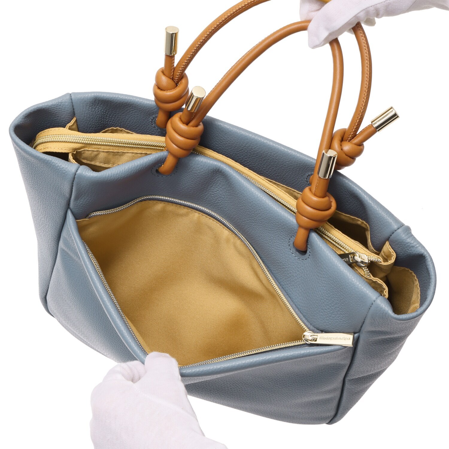 モーダプリンチペ はっ水 牛革シュリンク レガーレデザインハンドル ミディアムプラス トートバッグ