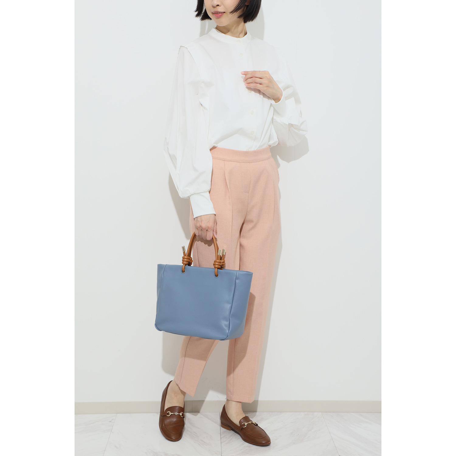 モーダプリンチペ はっ水 牛革シュリンク レガーレデザインハンドル ミディアムプラス トートバッグ