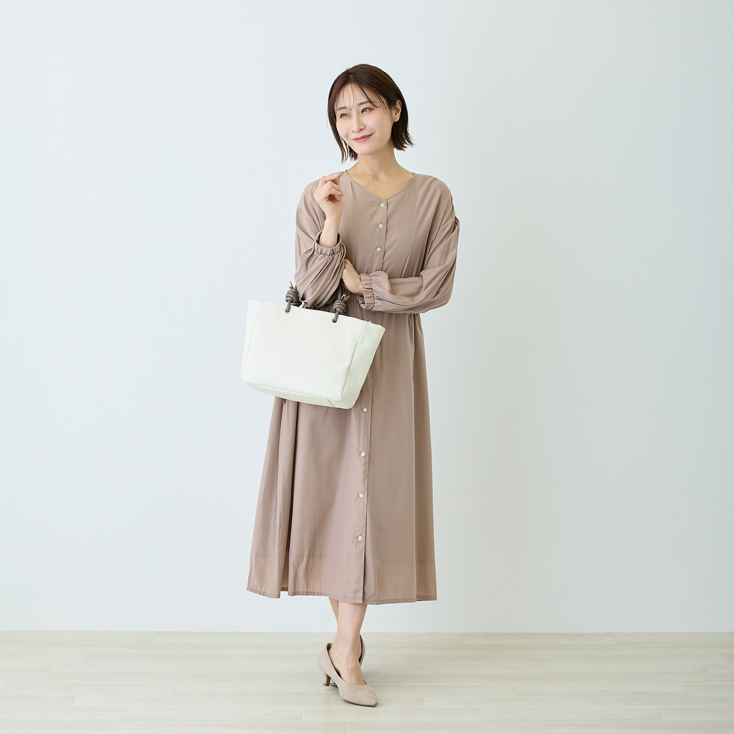 モーダプリンチペ はっ水 牛革シュリンク レガーレデザインハンドル ミディアムプラス トートバッグ