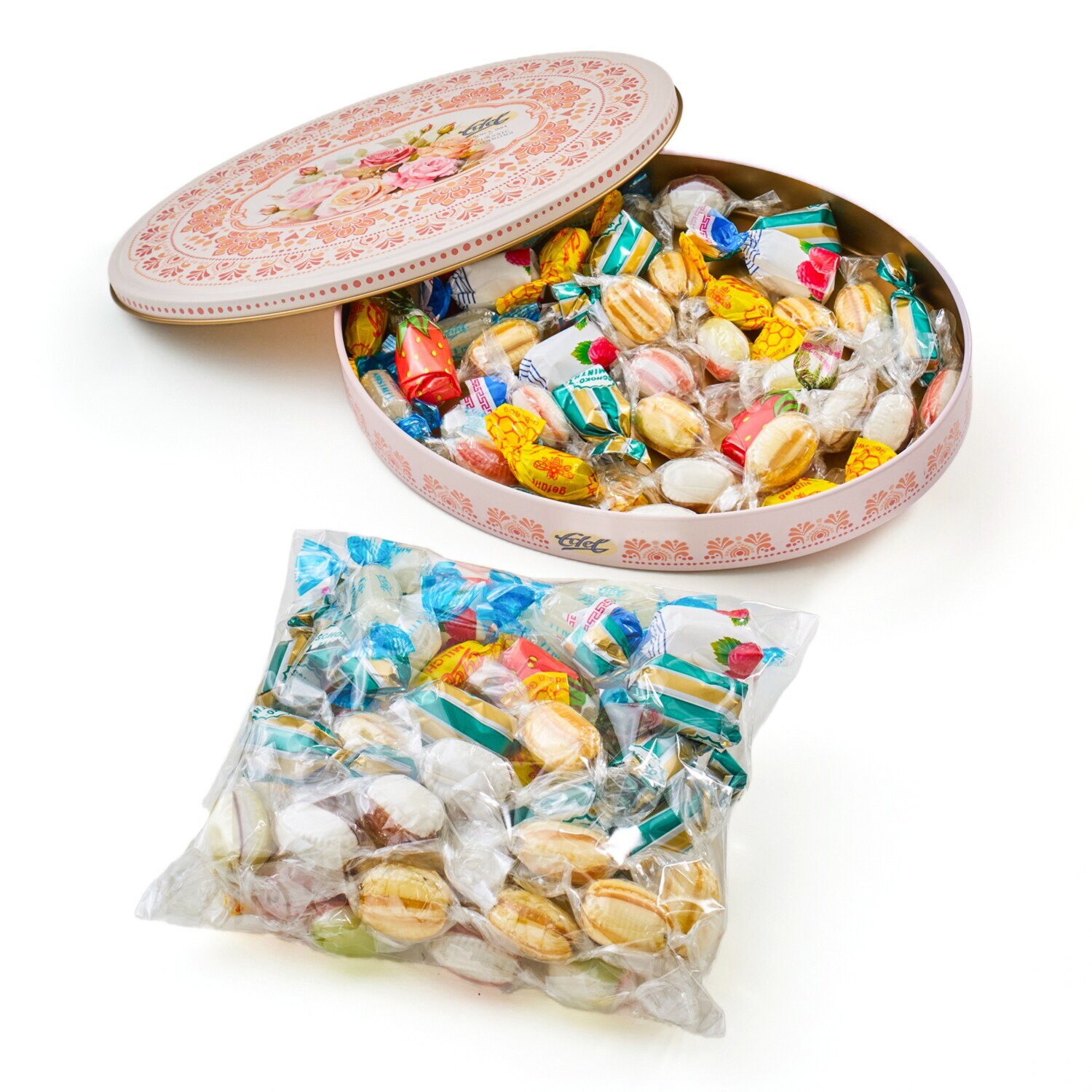 昔ながらの製法に こだわった ヨーロッパの老舗 エーデルボンボン キャンディ缶（アソート）