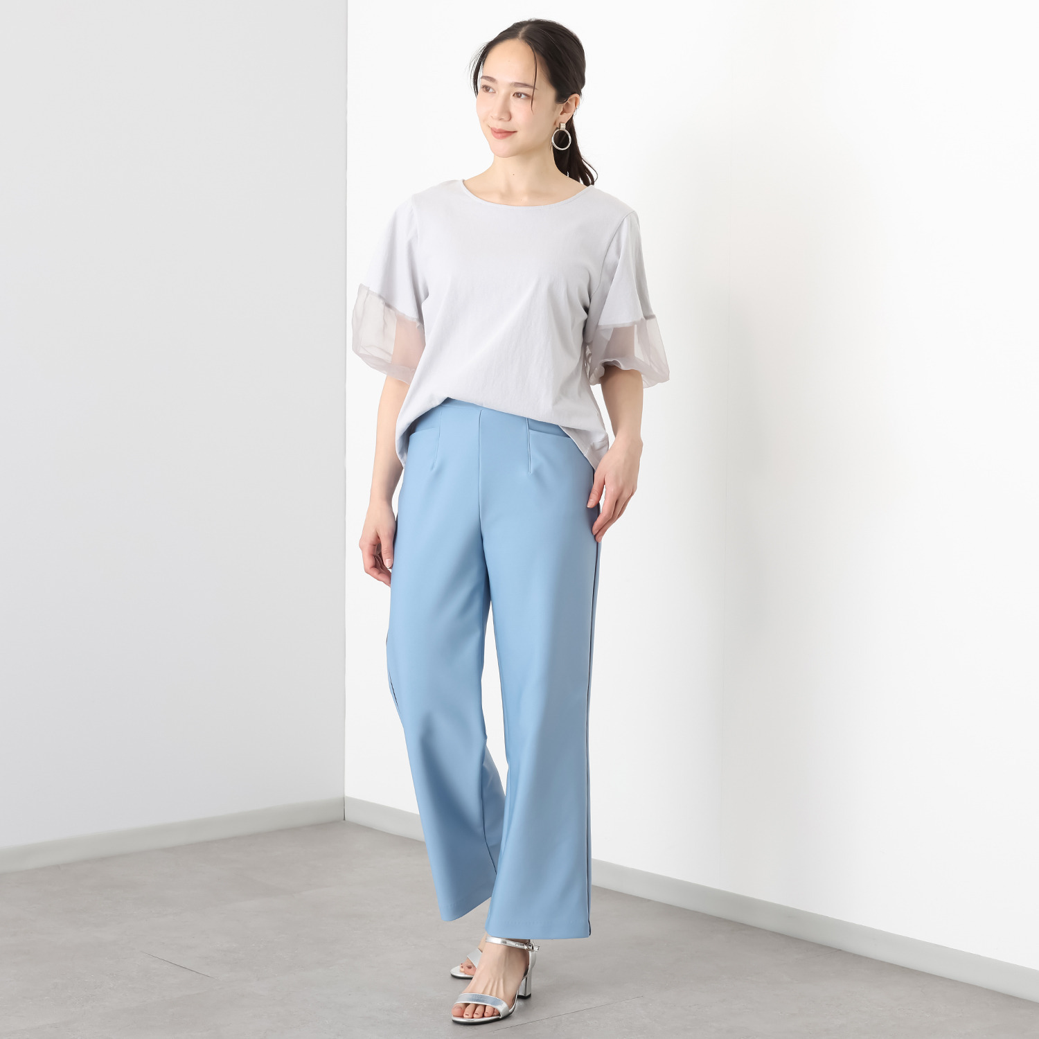 ピーツー え！？はいてないみたい？ エンジェルテンションＲ パイピングアクセント ストレートパンツ