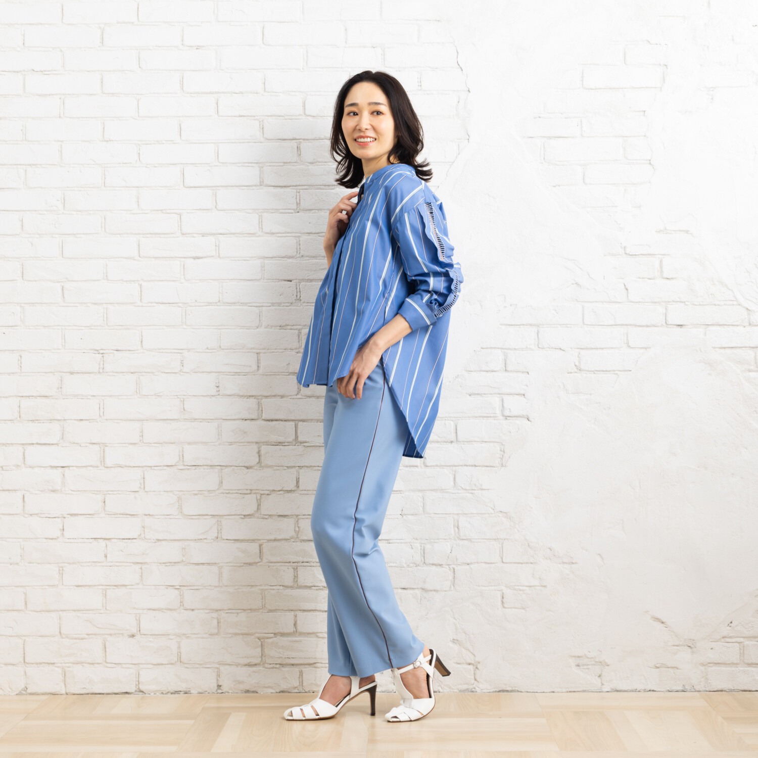 ピーツー え！？はいてないみたい？ エンジェルテンションＲ パイピングアクセント ストレートパンツ