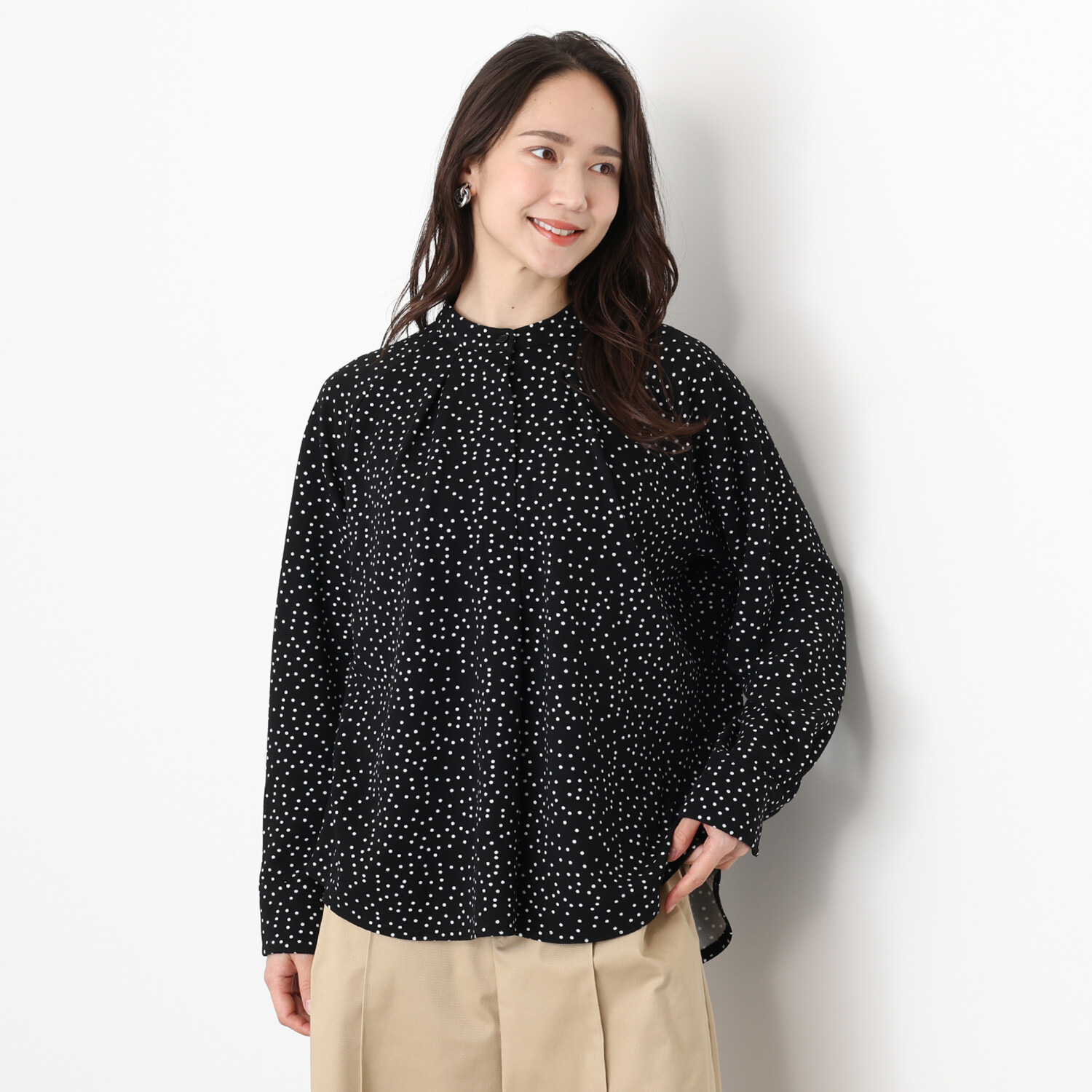 イロプライム バンドカラー ジャージー素材 プルオーバー