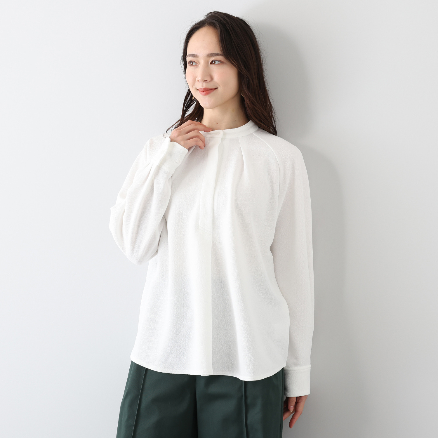 イロプライム バンドカラー ジャージー素材 プルオーバー