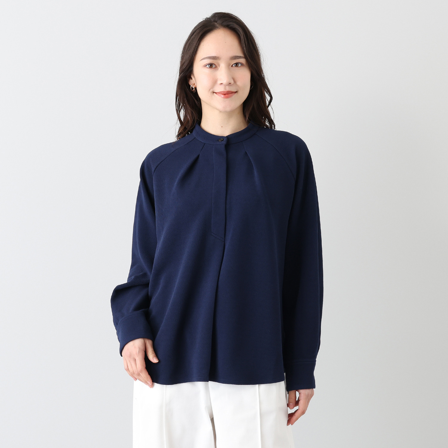 イロプライム バンドカラー ジャージー素材 プルオーバー