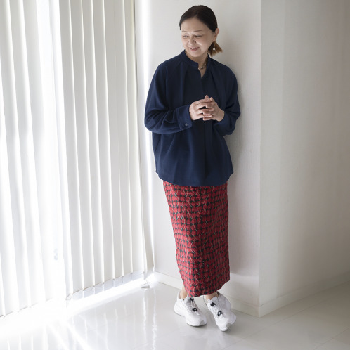 イロプライム バンドカラー ジャージー素材 プルオーバー