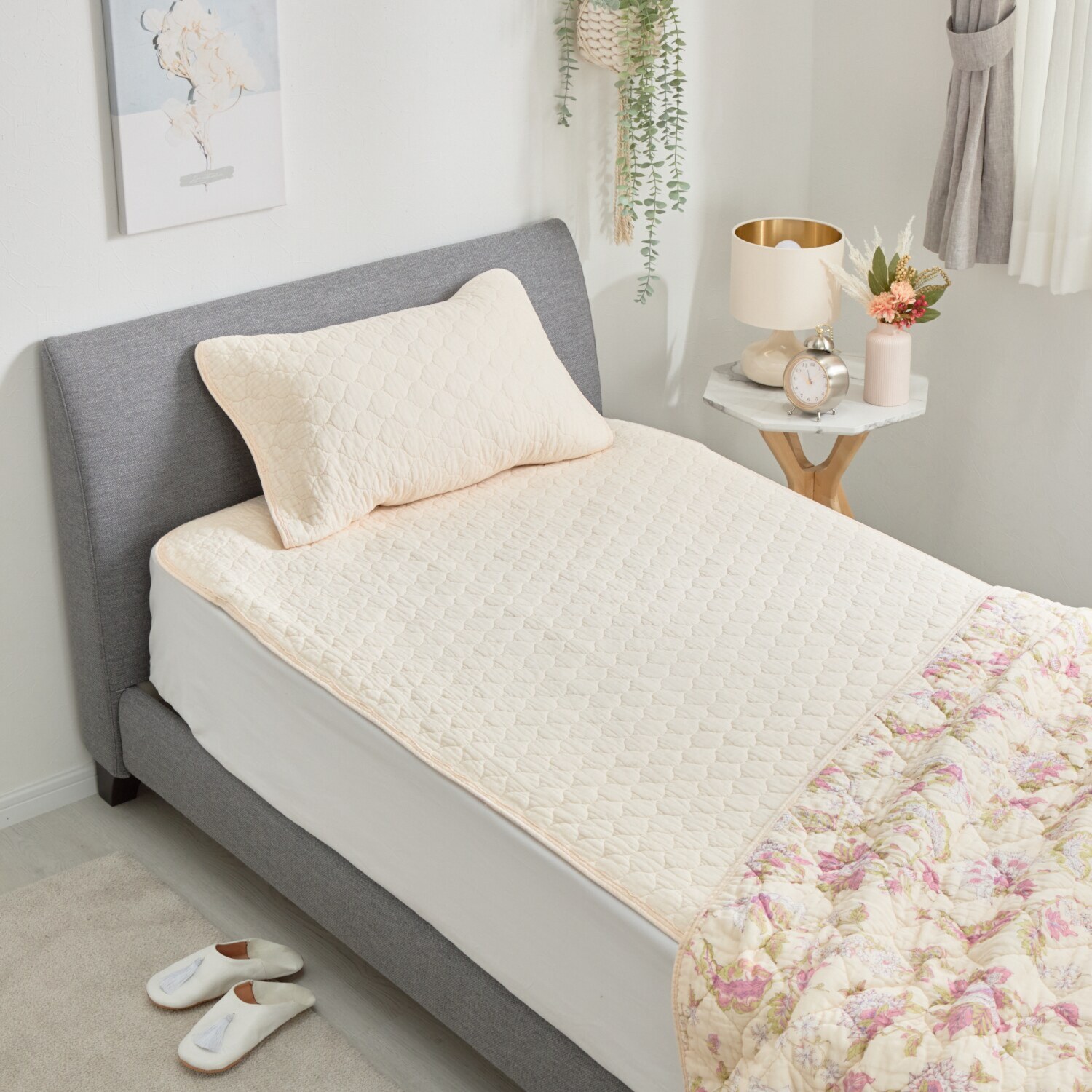 ｎｉｓｈｉｋａｗａ オールコットン 抗菌　リバーシブル やわらか水洗い敷きパッド ＜シングル＞