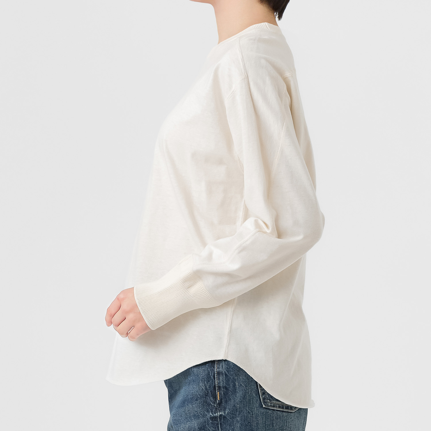 エマキュレイト 日本製 コットンジャージー クルーネック プルオーバー