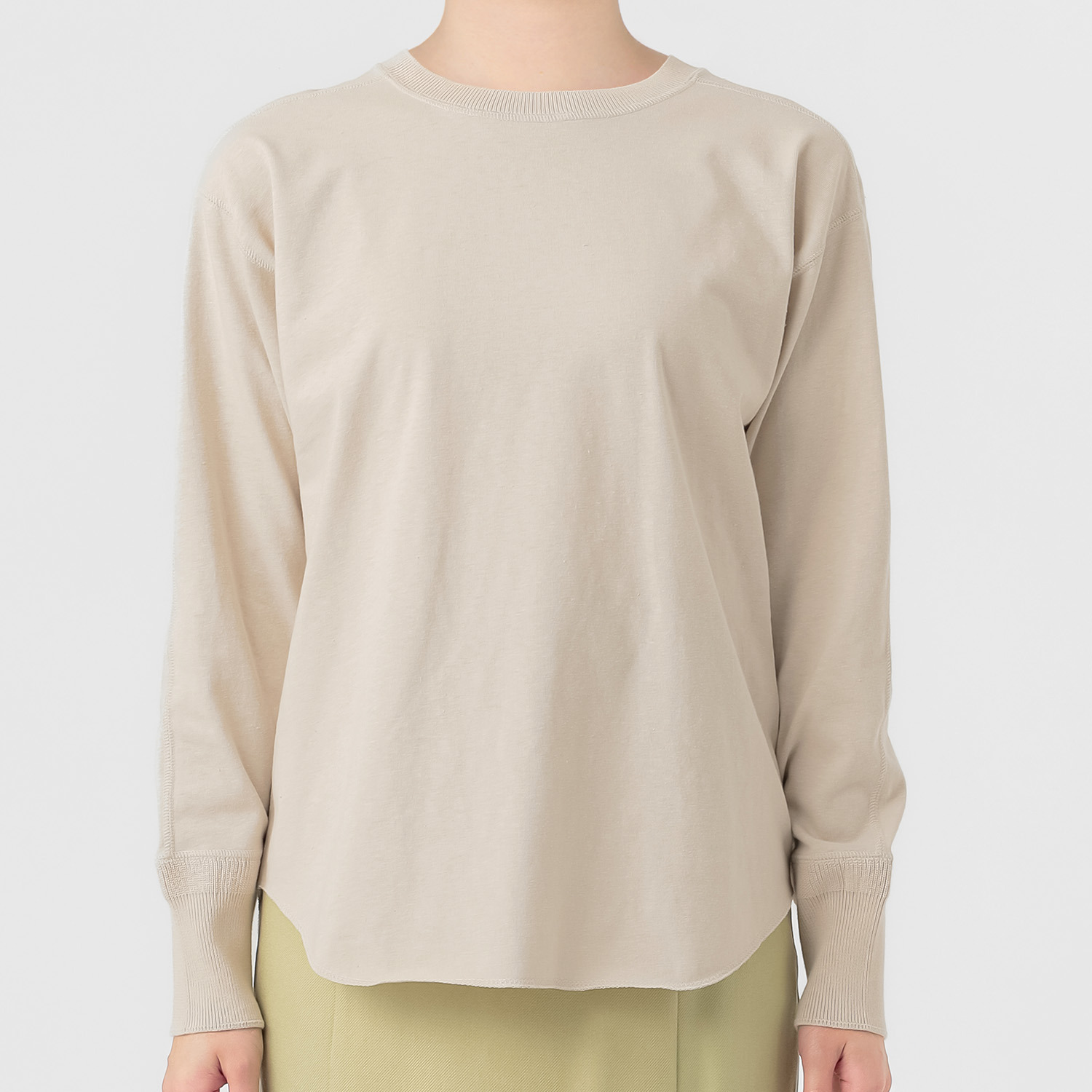 エマキュレイト 日本製 コットンジャージー クルーネック プルオーバー