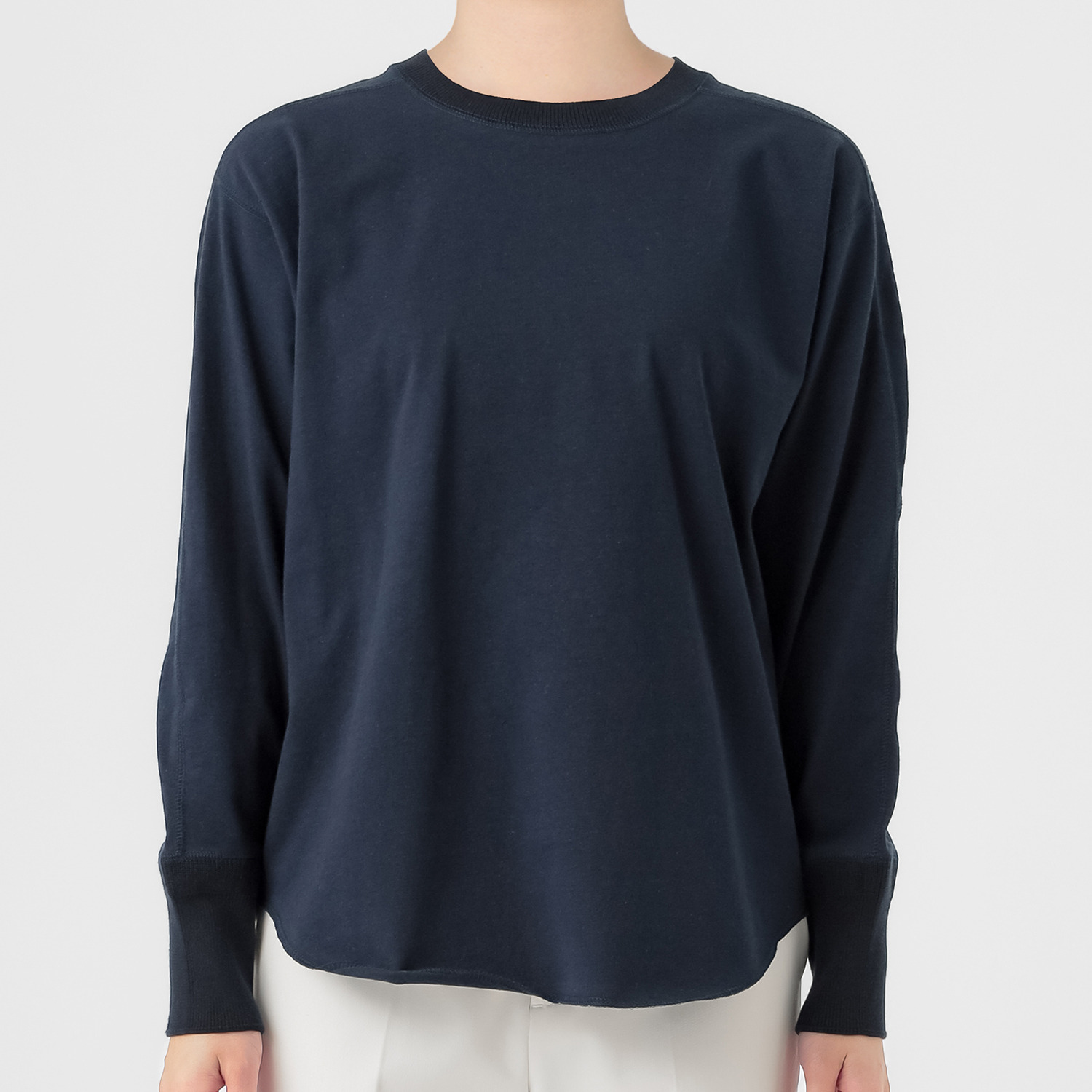 エマキュレイト 日本製 コットンジャージー クルーネック プルオーバー