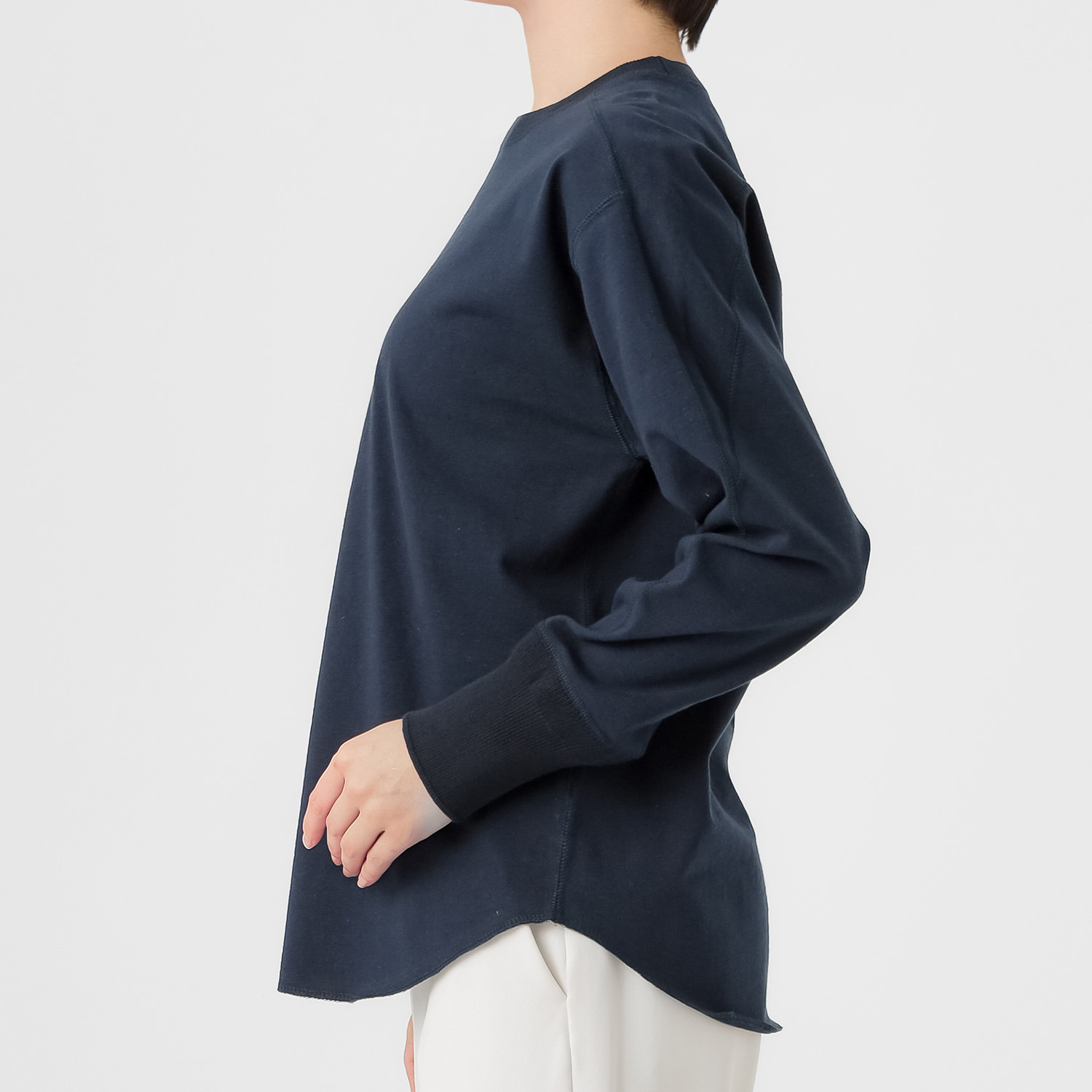 エマキュレイト 日本製 コットンジャージー クルーネック プルオーバー