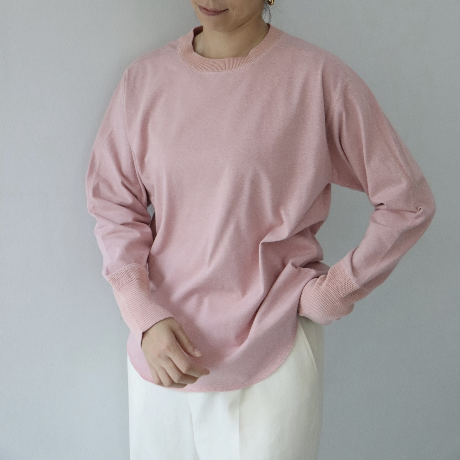 エマキュレイト 日本製 コットンジャージー クルーネック プルオーバー