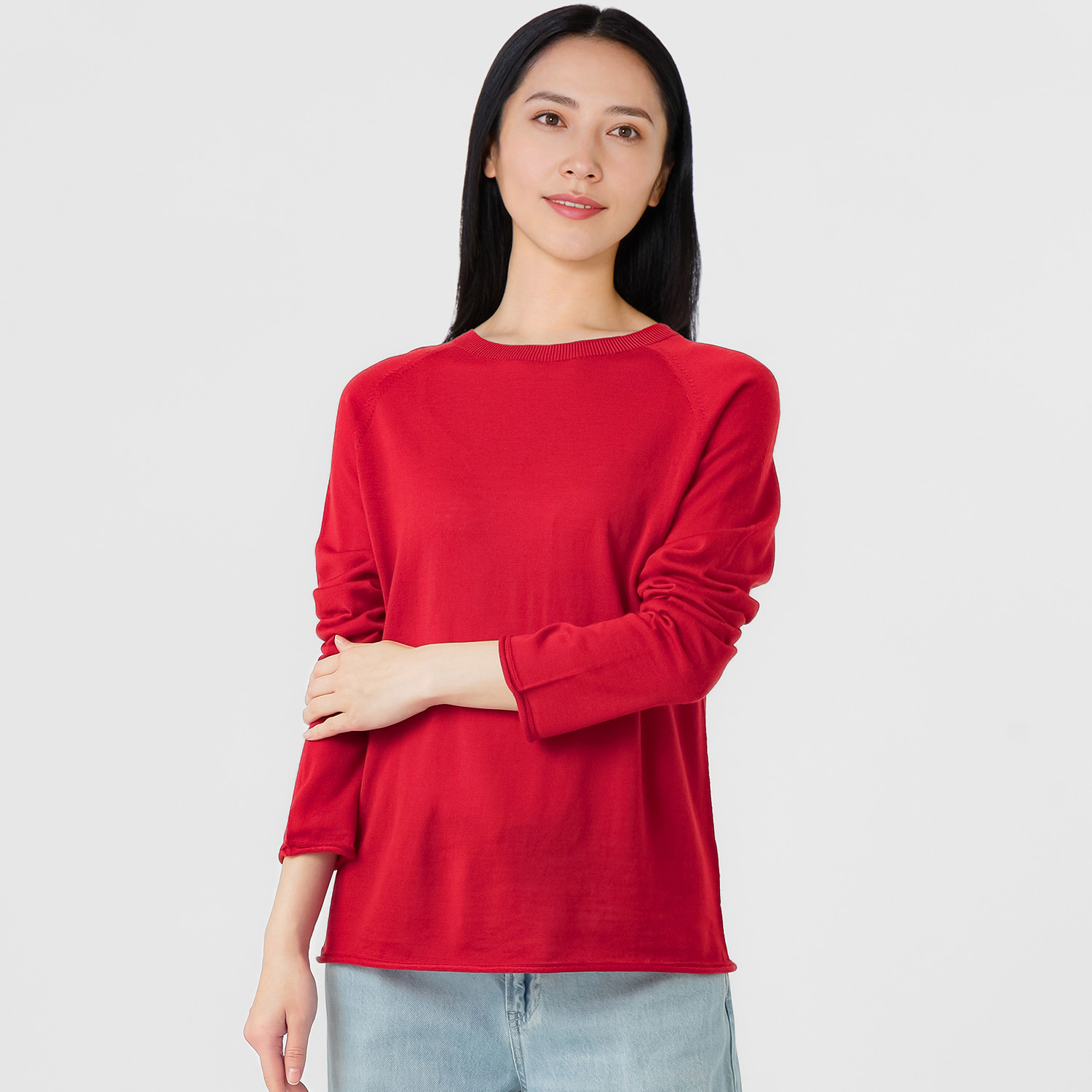 エマキュレイト 日本製 ファインメリノウール ホールガーメント クルーネック プルオーバー