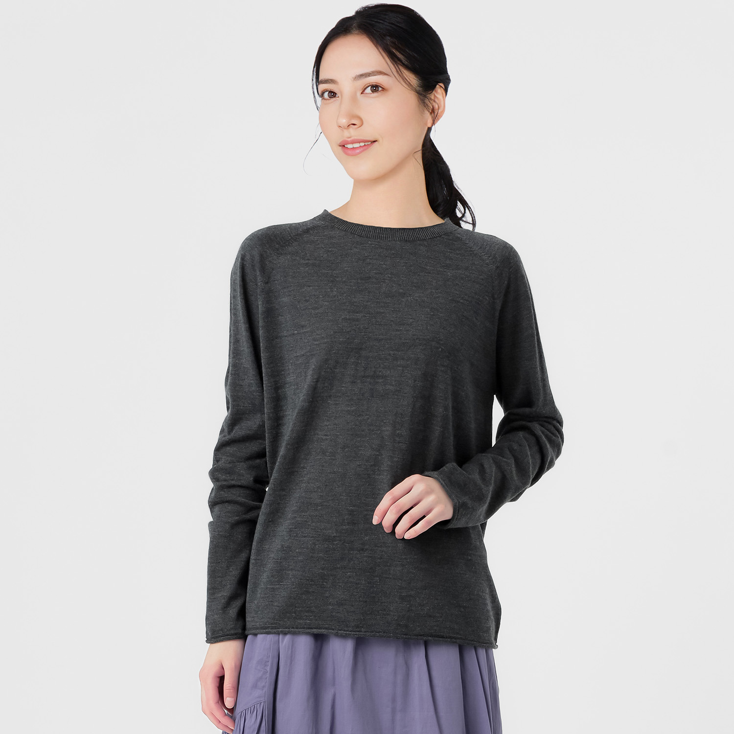 エマキュレイト 日本製 ファインメリノウール ホールガーメント クルーネック プルオーバー