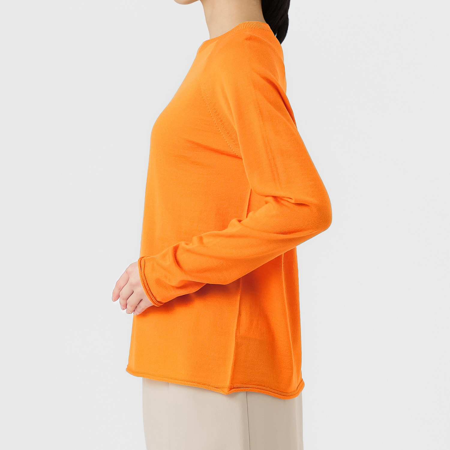 エマキュレイト 日本製 ファインメリノウール ホールガーメント クルーネック プルオーバー