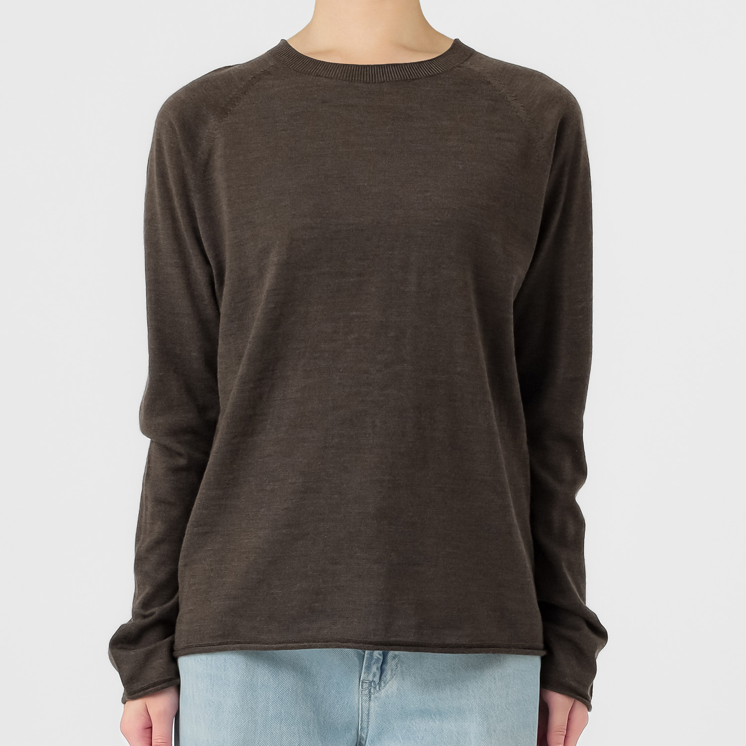 エマキュレイト 日本製 ファインメリノウール ホールガーメント クルーネック プルオーバー