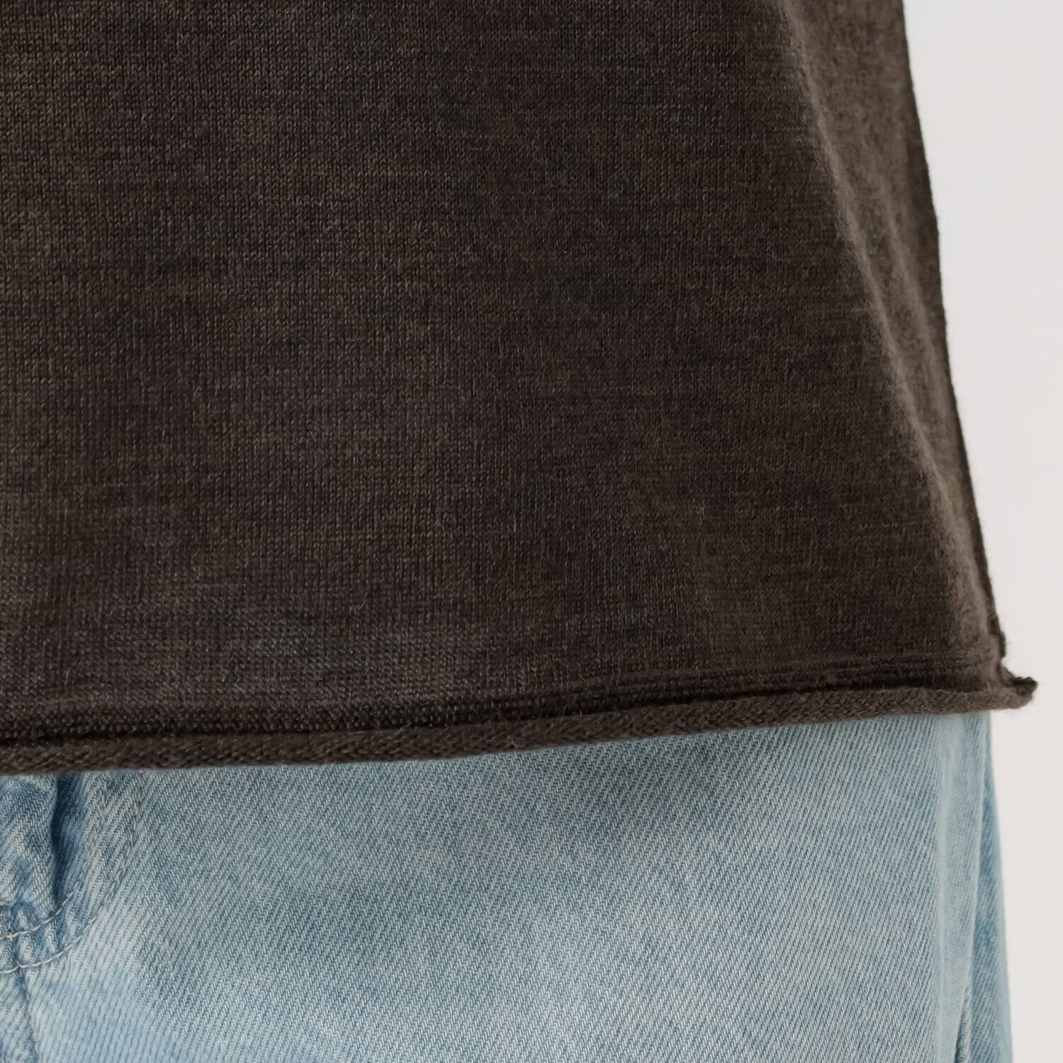 エマキュレイト 日本製 ファインメリノウール ホールガーメント クルーネック プルオーバー